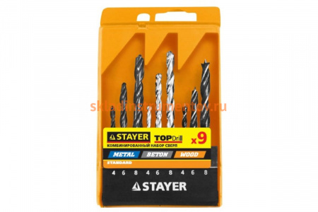 Набор сверл комбинированных STANDARD (9 предметов) Stayer 29720-H9