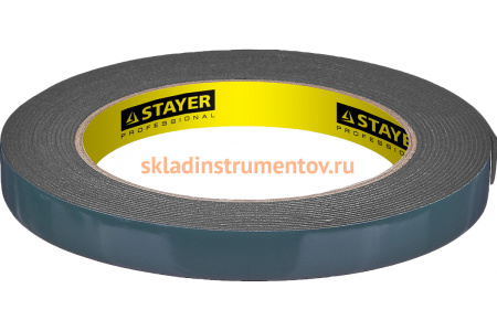 Клейкая монтажная лента STAYER "Profi" на вспененной основе черная 12 мм х 5 м 12233-12-05