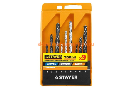 Набор сверл комбинированных STANDARD (9 предметов) Stayer 29720-H9