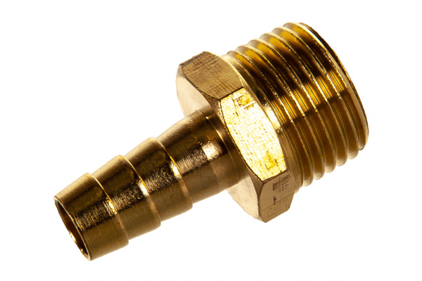 Штуцер пневматический наружная резьба 1/2- елочка 10 мм, 2 шт. + хомуты ROCKFORCE RF-MH08/06