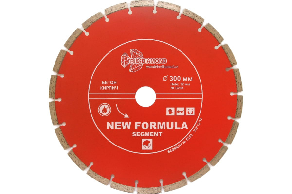 Диск алмазный отрезной Сегментный New Formula (300х32 мм) TRIO-DIAMOND S208
