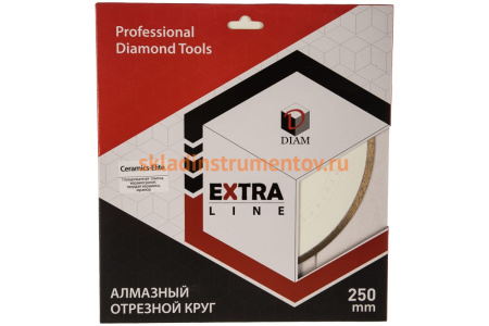 Круг алмазный отрезной 1A1R CERAMICS-ELITE (250x25.4 мм; 1.6x7 мм) Diam 000595