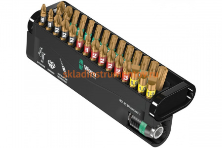 Набор с битами и держателем WERA 30 предметов WE-057431