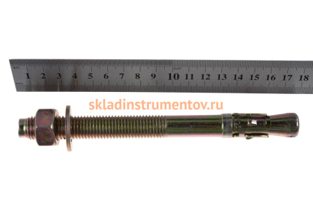 Клиновой анкер Зубр М16 х 180 мм, 10 шт, желтопассивированный 302032-16-180