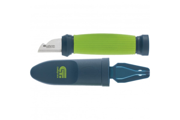 Нож монтажника с чехлом, обрезиненная рукоятка, 154 мм СИБРТЕХ 79013