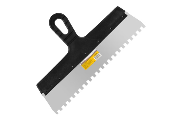 Фасадный зубчатый шпатель (нержавеющая сталь, 350мм, зуб.8x8мм) РемоКолор Мастер 12-8-350