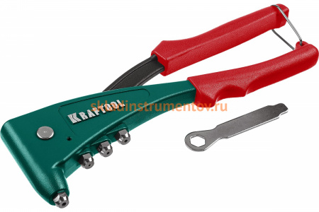 Заклепочник с литым корпусом Kraftool "X-5F" 2.4-4.8 мм - алюминий и сталь, 2.4-4.0 - неж сталь, в кейсе, с набором заклепок 31173-H6_z01