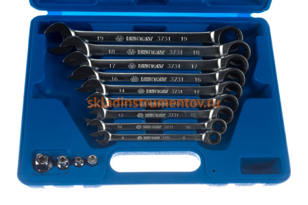 Набор комбинированных трещоточных ключей (8-19мм, 13 предметов) KING TONY 13113MR