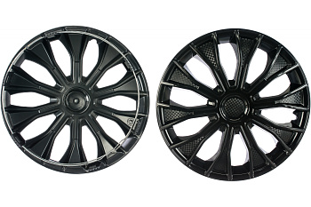 Колесные колпаки Airline 15" Волтек черный глянец, карбон, комплект 2 шт. AWCC-15-17