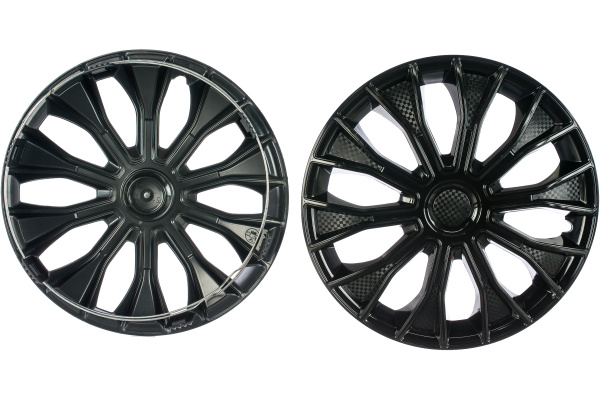 Колесные колпаки Airline 15" Волтек черный глянец, карбон, комплект 2 шт. AWCC-15-17