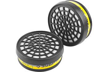 Сменный фильтр Зубр ЭКСПЕРТ, для респираторов и масок, тип B1E1 от кислых газов, 2 шт., 11131