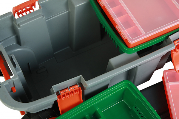 Универсальный ящик на колесах с 2 лотками и 2 боксами ЭВРИКА ER-10344