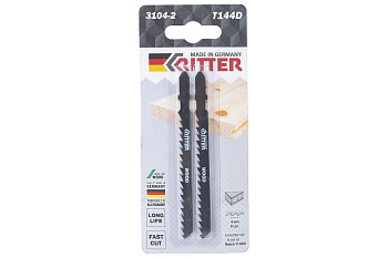 Пилки по дереву Т144D (2 шт; 100х75 мм; шаг 4 мм; 6TPI; CrV) для лобзиков RITTER 3104-2