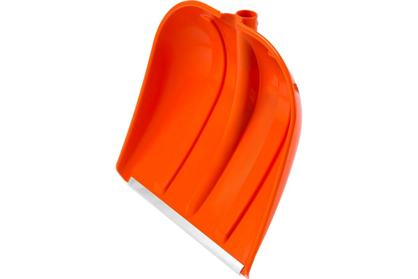 Снеговая пластиковая лопата с алюминиевой планкой, без черенка, 410мм, оранжевая СИБИН 421834