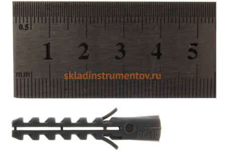 Дюбель распорный "ЕВРО" полипропиленовый 1000 шт. (6х40 мм) ЗУБР 301010-06-040