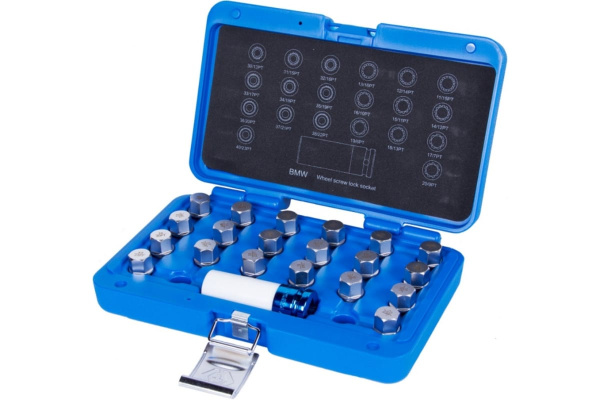 Набор насадок для монтажа/демонтажа секреток колес BMW, 21шт KING TONY 9BW0221