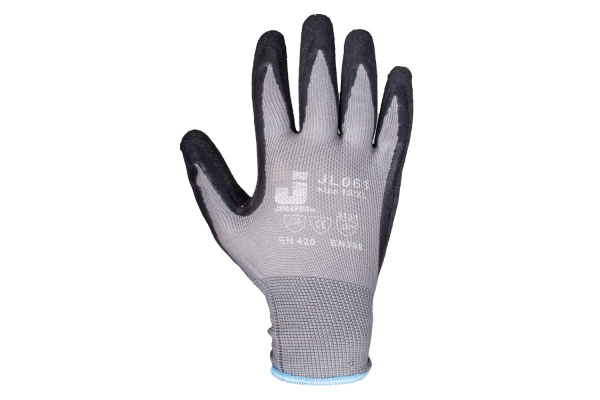 Защитные перчатки с рельефным латексным покрытием Jeta Safety 12 пар JL061/XL Защитные перчатки с рельефным латексным покрытием Jeta Safety 12 пар JL061/XL