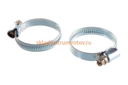 Металлические хомуты СИБРТЕХ, стандартное болтовое крепление, 25-40мм, 2шт, ширина 9мм, 47659