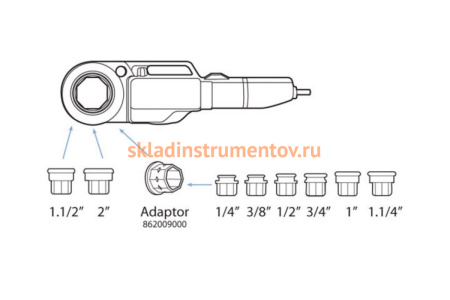 Электрический клупп в кейсе с головками 1/2”-2” SUPER-EGO supertronic 2000 864220200