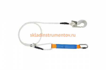 Строп из регулируемого каната 2 м с амортизатором, монтажным и соединительным карабином ПРОГРЕСС СЕФЕТИ Строп аВрег+Кс