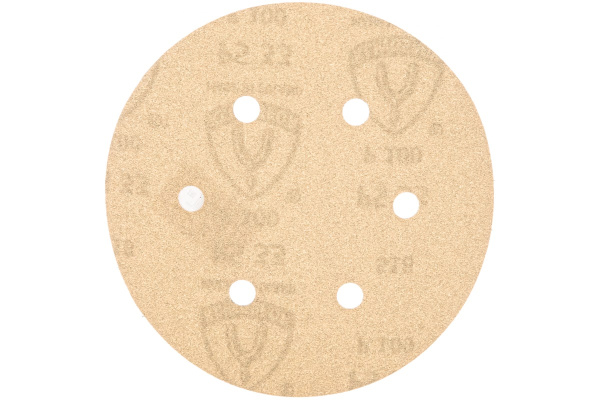 Круг шлифовальный на липучке для обработки красок, лаков и шпаклевок (150 мм; Р100; 6 отверстий) KLINGSPOR 143694