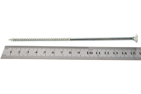 Универсальные шурупы для дерева, ДСП, ДВП Зубр оцинкованные, PZ, 6,0x160мм, ТФ7, 4 штук 4-300377-60-160