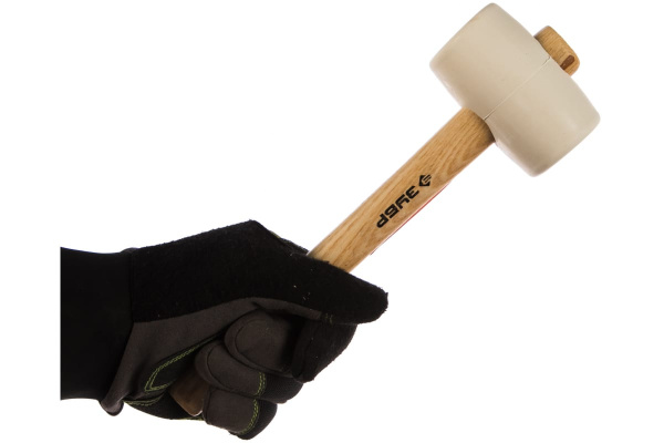 Резиновая белая киянка с деревянной ручкой 230г Зубр МАСТЕР 20511-230_z01