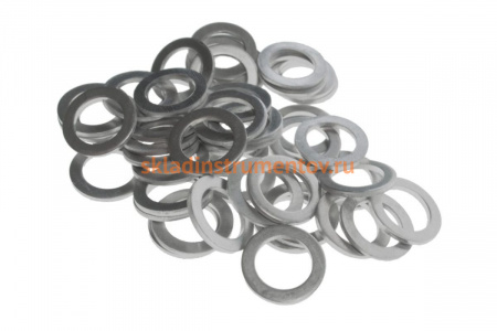 Набор алюминиевых шайб JTC размер: толщина 1.5, внутр. д. 12.4, наружн. д. 17.8 50 шт. 2012A