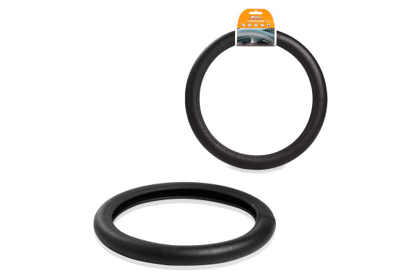 Оплетка на руль Airline гладкая кожа, черная, 37-39 см М AWC-RS-10M