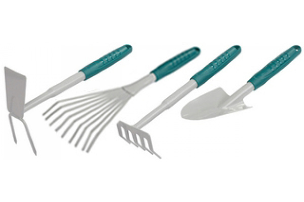 Садовый набор RACO:совок 4207-53481, мотыжка-53486, грабли веерные-53492, вилка посадочная-53496 4225-53/498