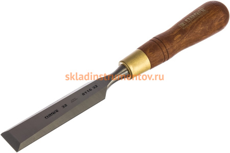 Набор из 4 плоских стамесок с ручкой NAREX WOOD LINE PLUS 8, 10, 16, 32 мм 863202