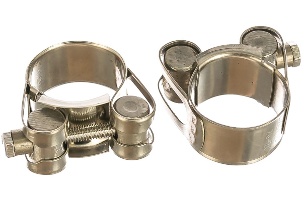 Металлические хомуты СИБРТЕХ, силовые, 26-28мм, ширина 18мм, шарнирный, W4, 2шт 475093