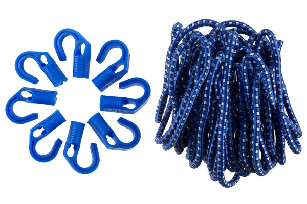 Набор Зубр "ЭКСПЕРТ" Шнур резиновый крепежный, 10 м, d 8 мм, 8 переставных крюков 40511