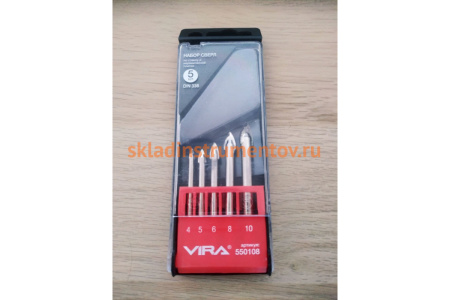 Набор сверл по стеклу и керамической плитке (5 шт; 4-10 мм) Vira 550108
