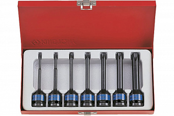 Набор ударных торцевых насадок 1/2", TORX, Т25-Т60 мм, 100мм, 7шт KING TONY 4467PP