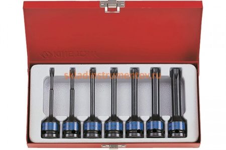 Набор ударных торцевых насадок 1/2", TORX, Т25-Т60 мм, 100мм, 7шт KING TONY 4467PP