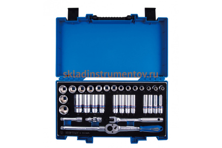 Набор торцевых головок с принадлежностями 3/8" KING TONY шестигранные, 7-24 мм, 33 предмета 3533MRV