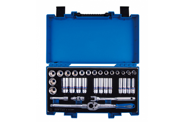 Набор торцевых головок с принадлежностями 3/8" KING TONY шестигранные, 7-24 мм, 33 предмета 3533MRV