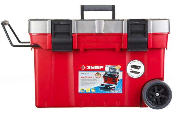 Ящик-тележка пластмассовый для инструмента "ЭКСПЕРТ" 27" Зубр 38130-27