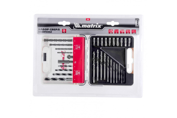 Набор сверл и бит PRO, 31 шт. MATRIX 725631