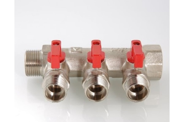 Коллектор с кранами Энкор 2 выхода х 1 х 1/2 НР /1/24/ 78050