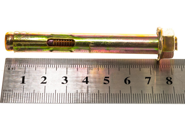 Анкерный болт с гайкой Зубр 10 x 77 мм, 40 шт, желтопассивированный, Профессионал 302342-10-077