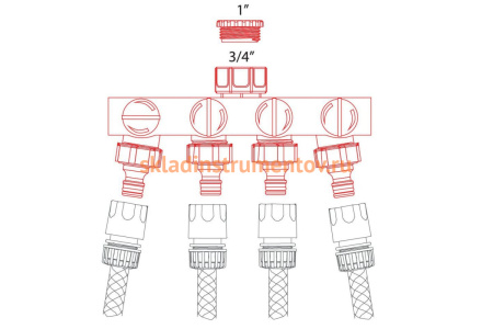 Разветвитель 4-х канальный QUATTRO ELEMENTI 248-405