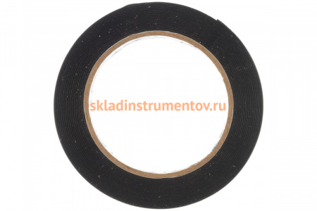 Клейкая двухсторонняя лента РемоКолор монтажная, черная основа 12 мм х 5 м 49-6-013