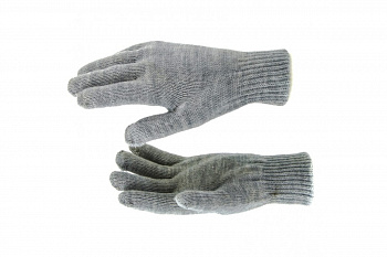 Трикотажные перчатки с двойной манжетой СИБРТЕХ, акрил, серые 68682