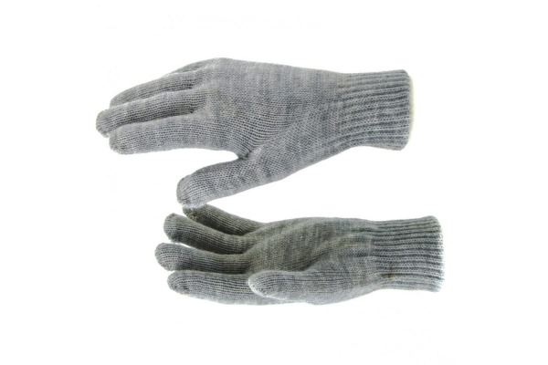 Трикотажные перчатки с двойной манжетой СИБРТЕХ, акрил, серые 68682