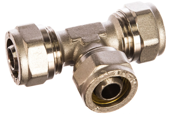 Тройник соединительный (16х16х16х2 мм; цанга-цанга) для трубопровода Зубр 51403-16