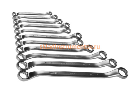 Набор накидных изогнутых гаечных ключей 8х27мм, 11шт Зубр ПРОФИ 27132-H11