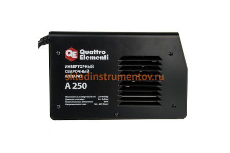 Инверторный аппарат электродной сварки QUATTRO ELEMENTI A 250 248-542 Инверторный аппарат электродной сварки QUATTRO ELEMENTI A 250 248-542