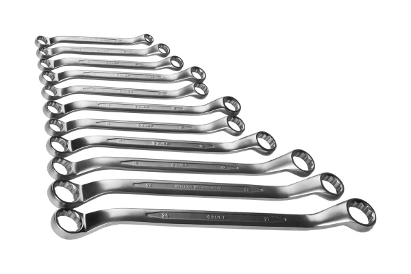 Набор накидных изогнутых гаечных ключей 8х27мм, 11шт Зубр ПРОФИ 27132-H11